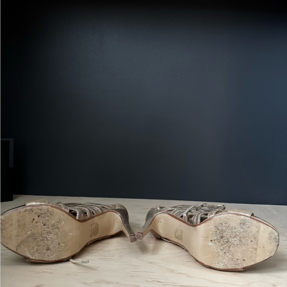 Gold Lace Up Boots - Picture 3 of 5